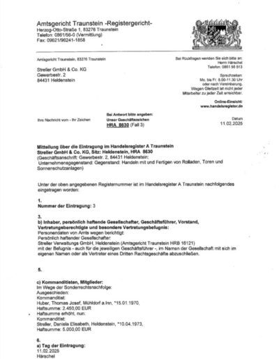 Handelsregistereintrag